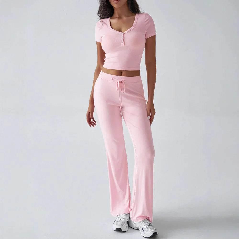 Solid Color Crew Neck Casual Suit – Shop Now for Comfort - ZA-Zola