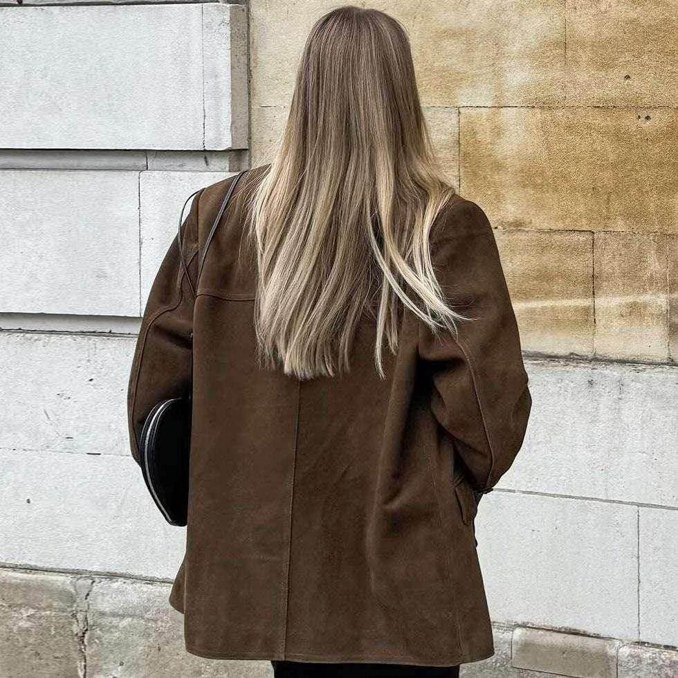 Brushed Velvet Suede Jacket for Women - ZA-Zola
