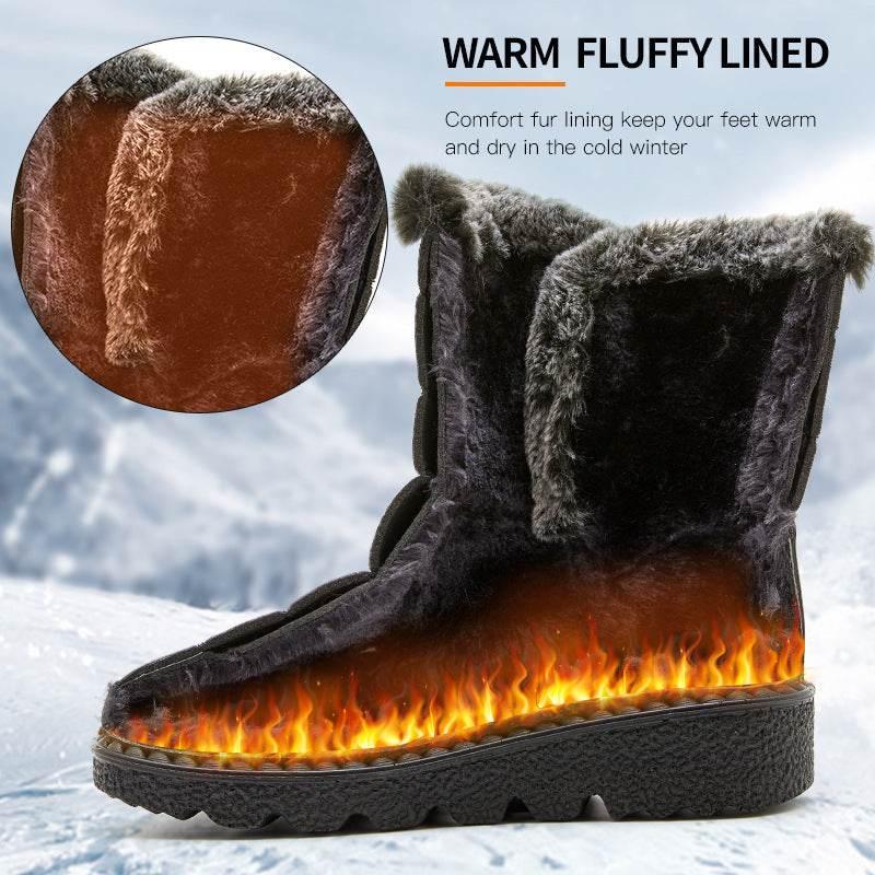 Women’s Snow Boots Waterproof Warm Plush Ankle Shoes Winter Wear - ZA-Zola