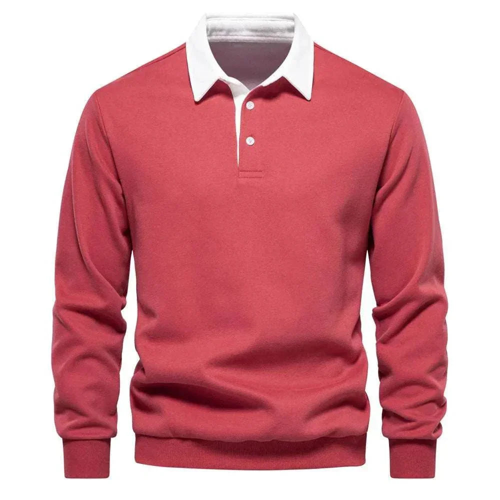 Men's Casual Long Sleeve Polo Collar Sweater - ZA-Zola