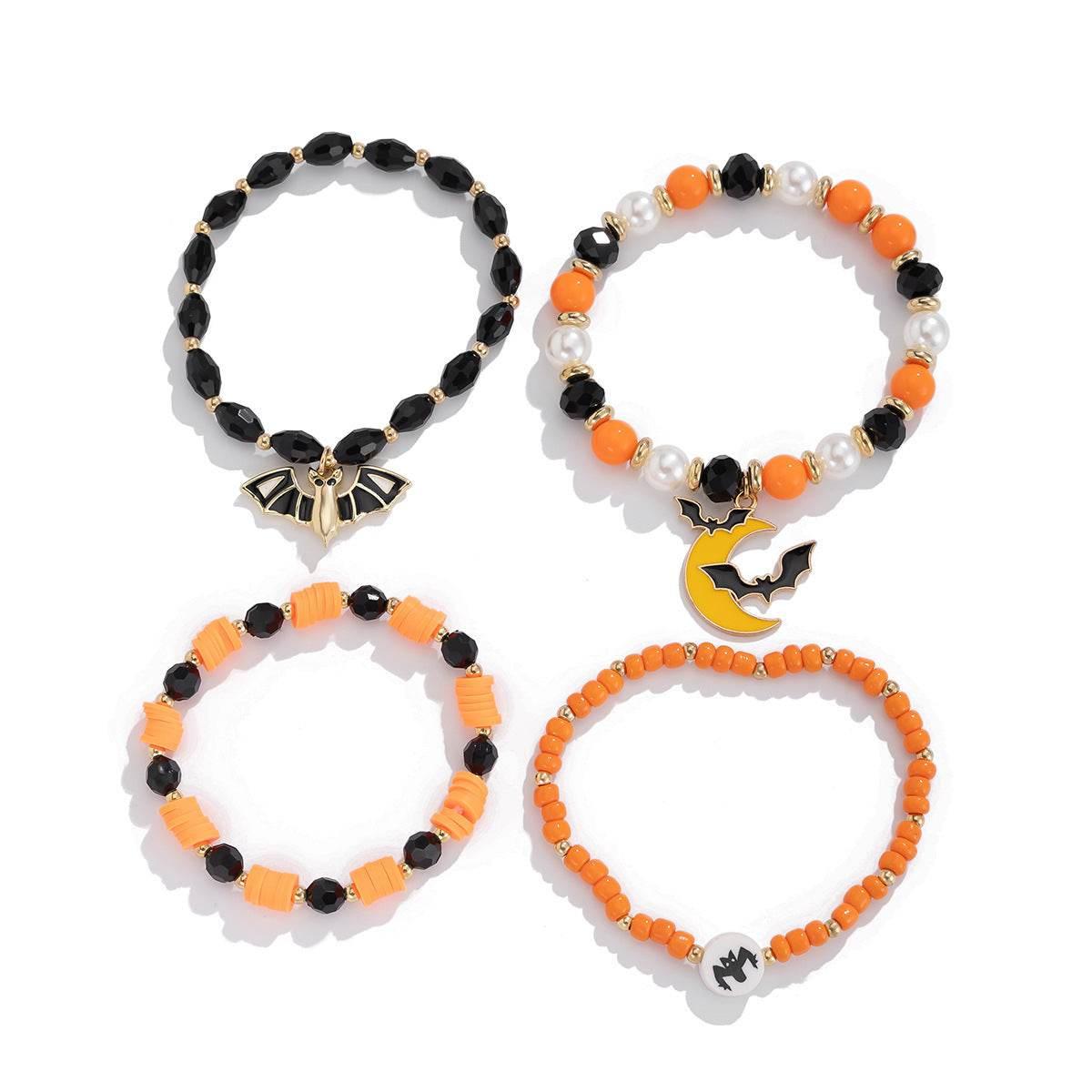 ZA-Zola Bat Crystal Pumpkin Bracelet Set - ZA-Zola