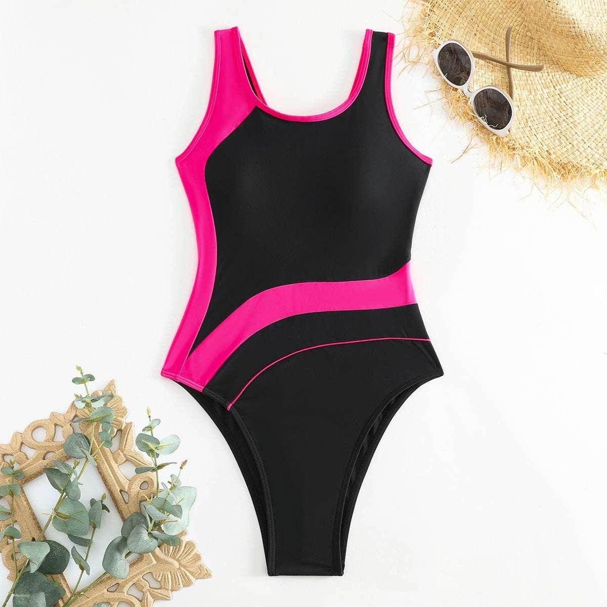 Women's High-grade Solid Color Sports Swimsuit Jumpsuit (S–XXL) - ZA-Zola