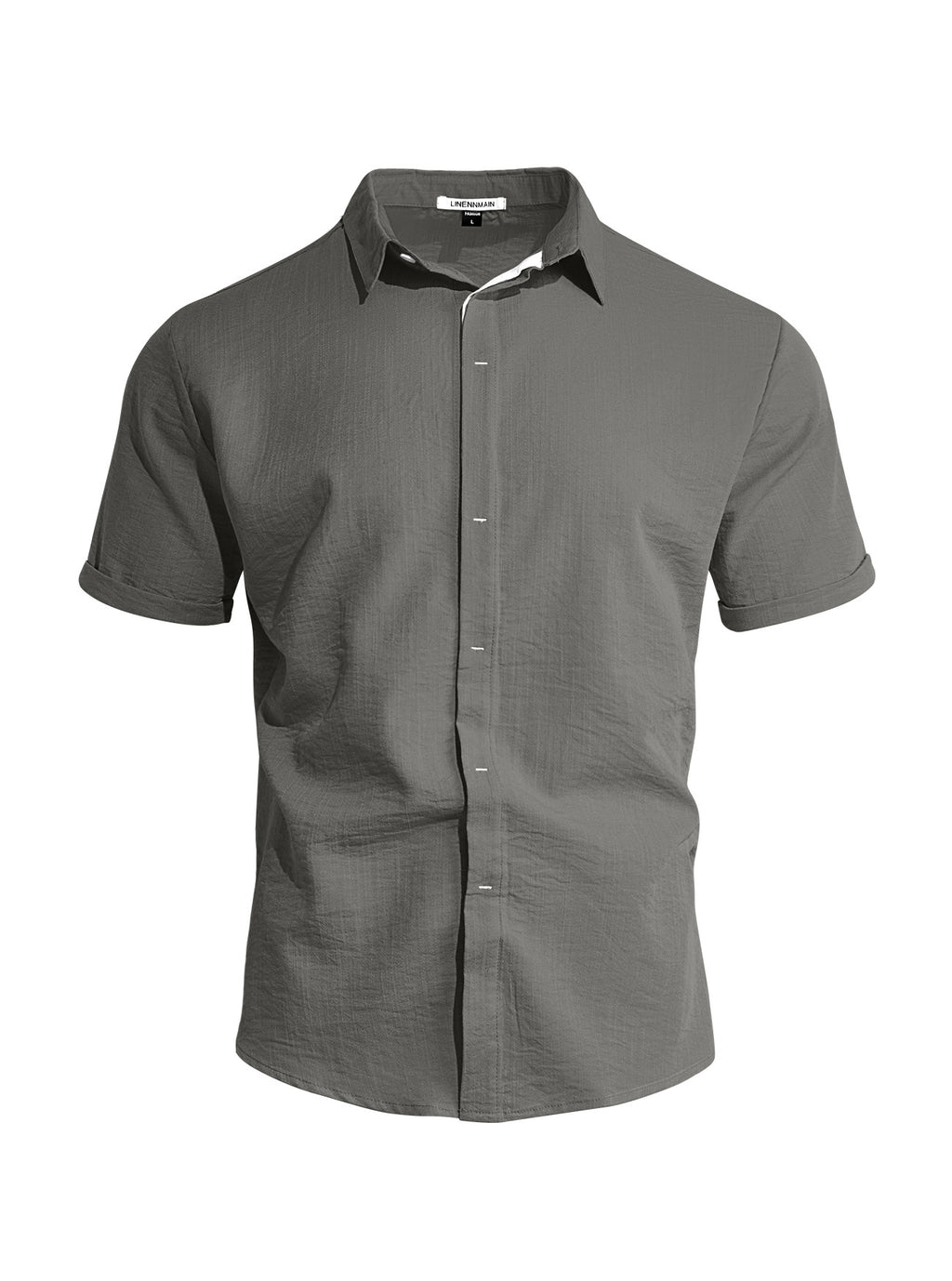 Gray short-sleeve shirt on a white background