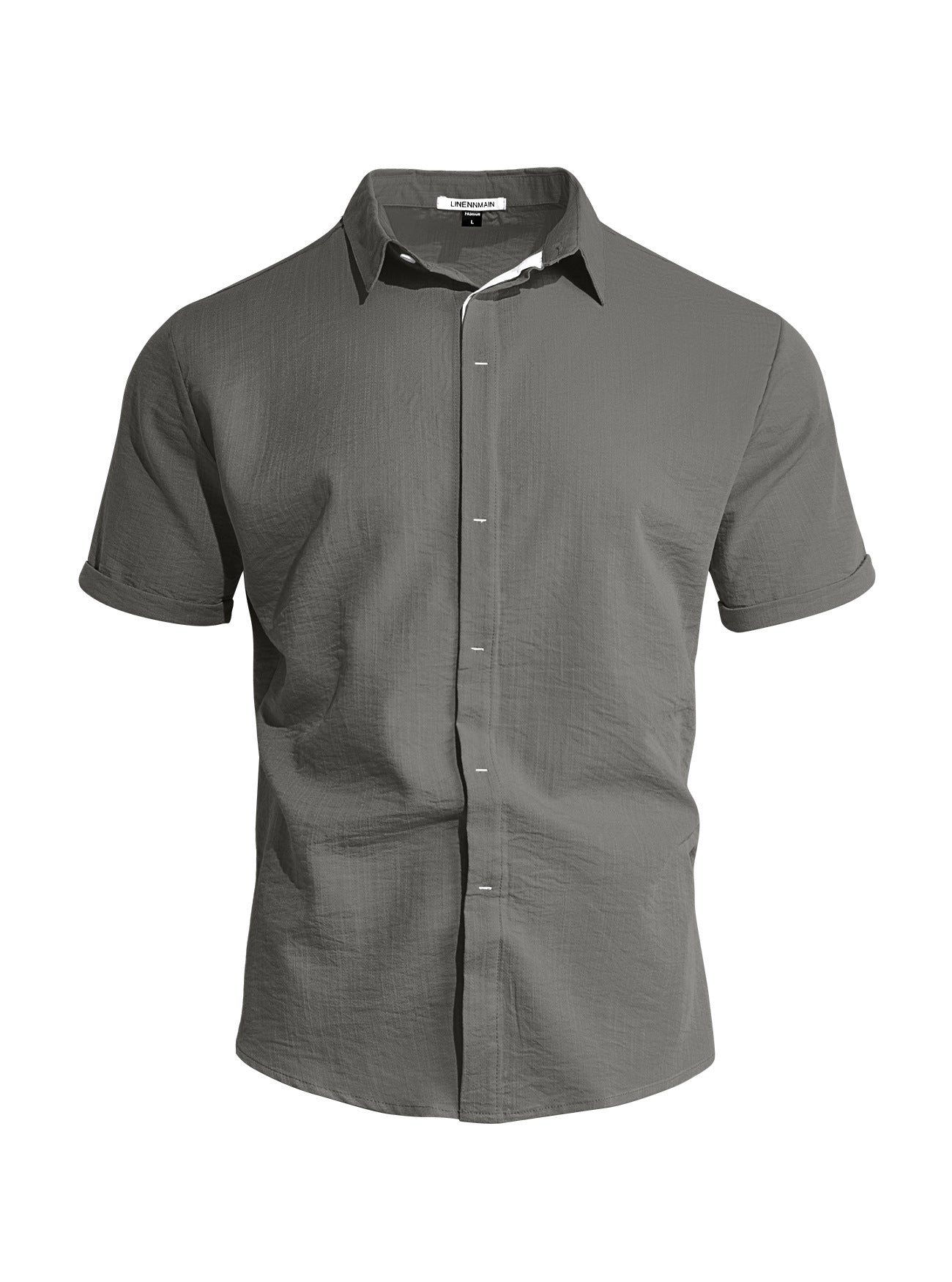 Gray short-sleeve shirt on a white background