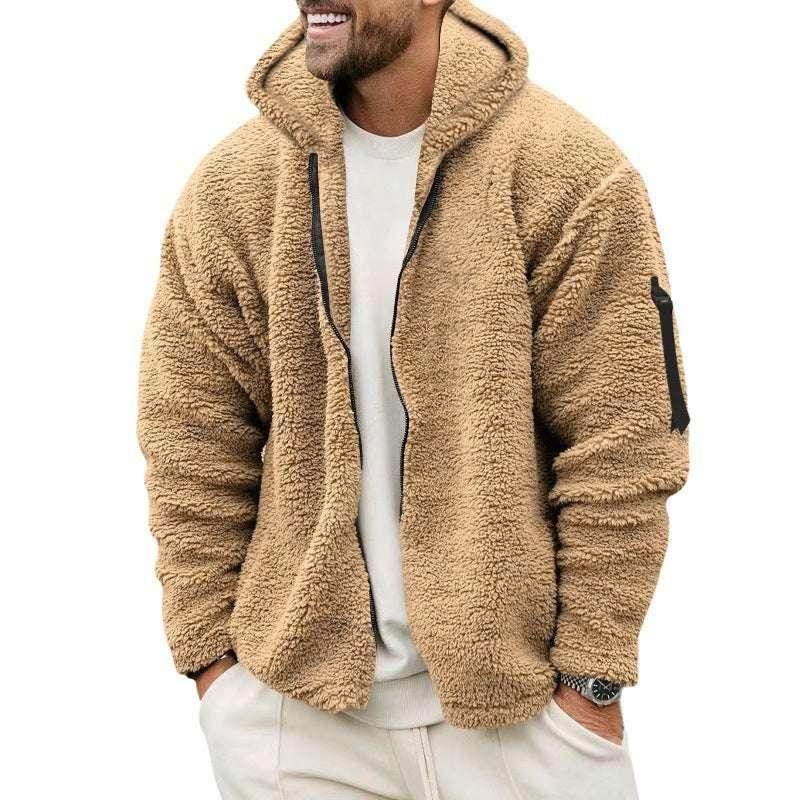 Plush Hooded Jacket – Men's Double-Sided Fleece Warm Coat - ZA-Zola