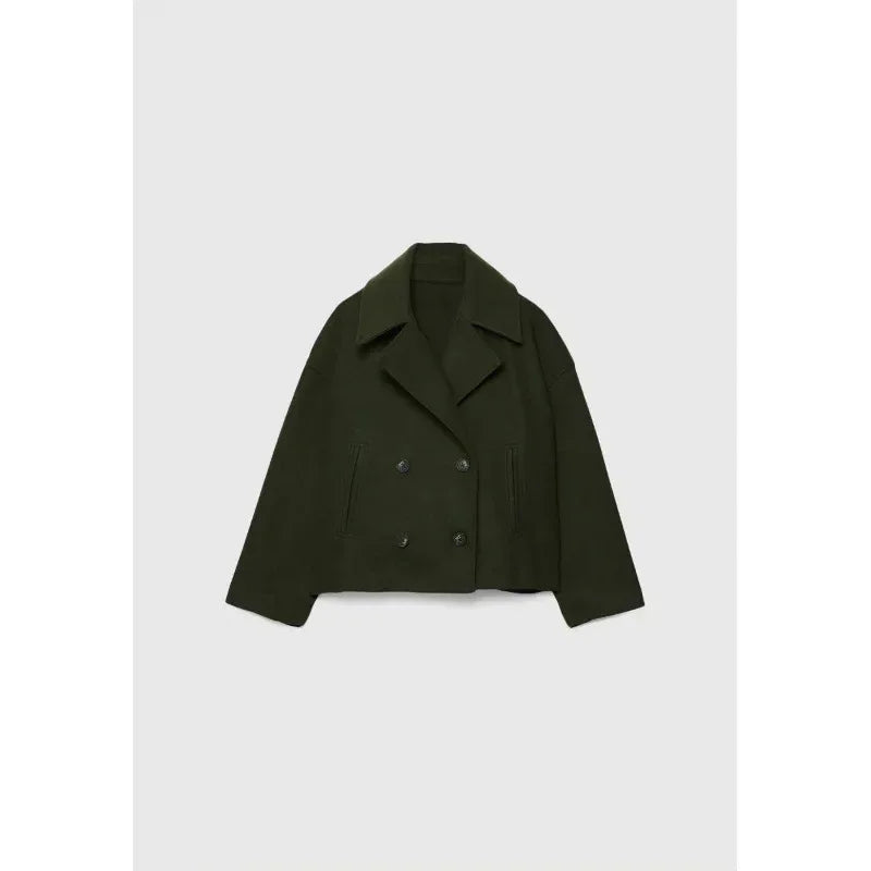 Double Breasted Wool Blazer Women Winter Coat - ZA-Zola