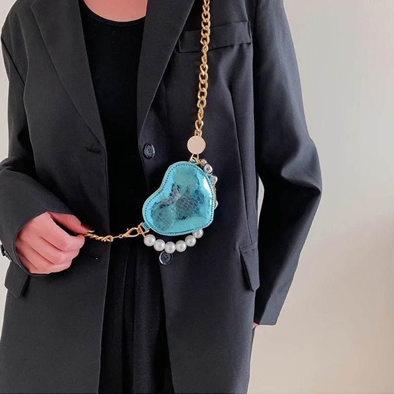 Mini Heart-Shaped Pearl Handbag | Cute Candy Color Bag - ZA-Zola