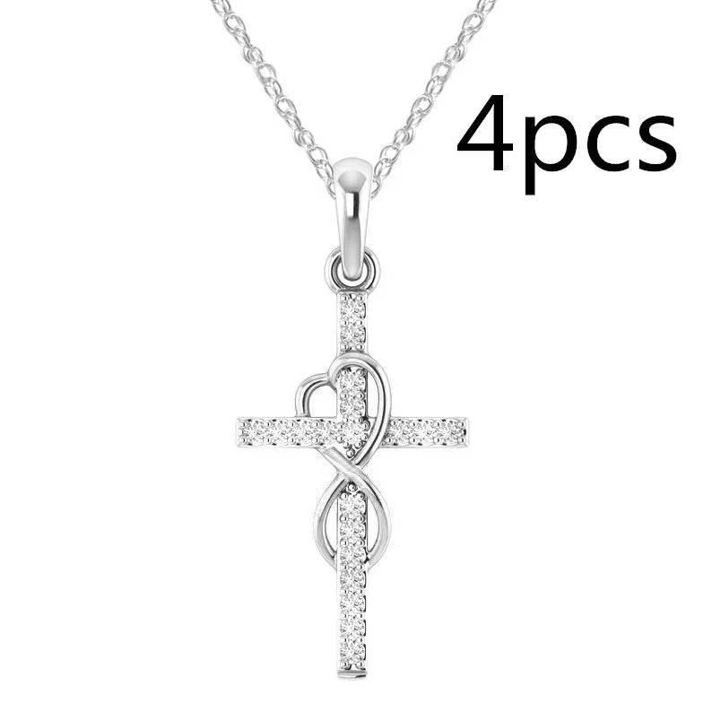 Alloy Diamond Cross Necklace – Stylish & Unisex - ZA-Zola