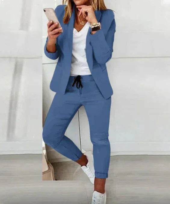 Lapel Collar Office Trousers Suit for Women - ZA-Zola