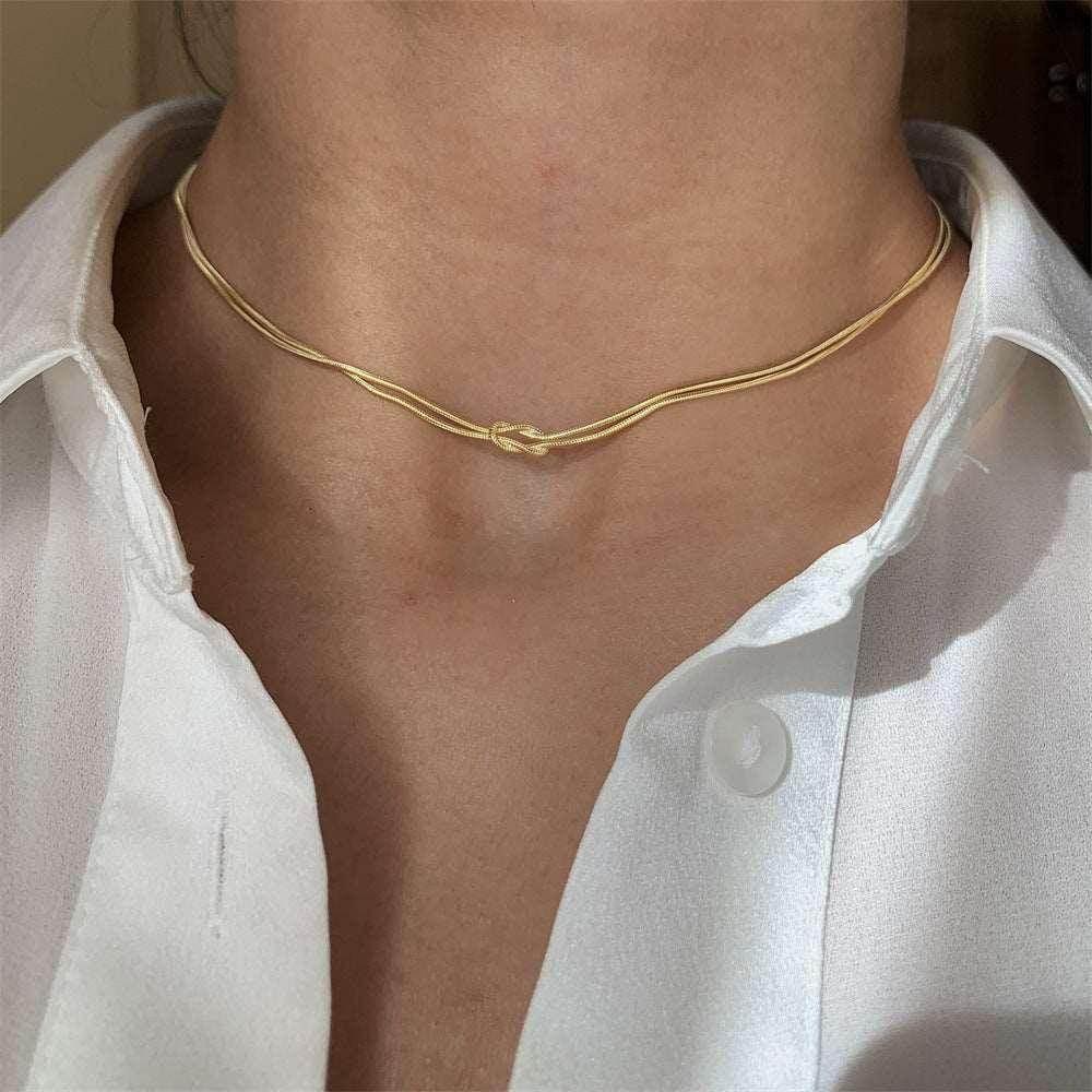 Stainless Steel Knot Necklace & Bracelet – Valentine's Gift - ZA-Zola