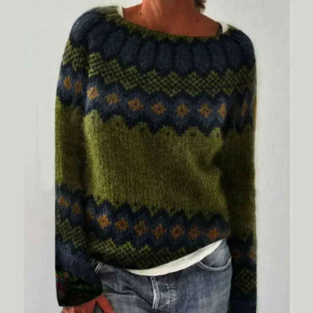 Women’s Sea Blue Pullover Sweater Top - ZA-Zola