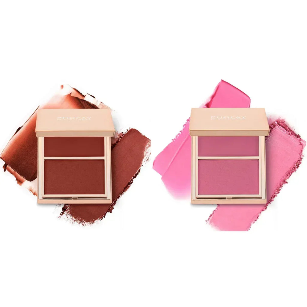 PHOFAY Cream and Powder Blush Duo – Smooth Weightless Color - ZA-Zola