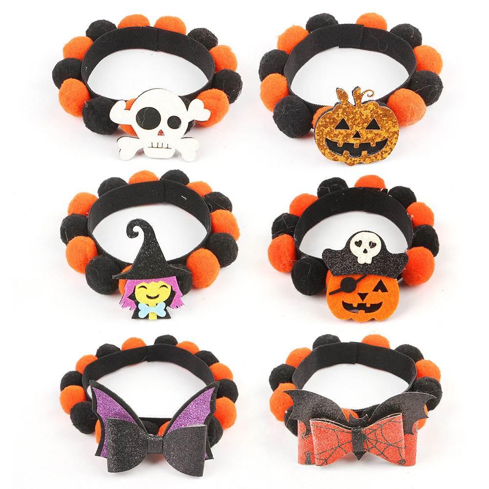 ZA-Zola Halloween Pet Pumpkin Fur Ball Collar - ZA-Zola