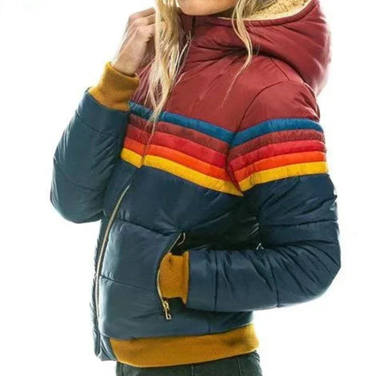 Hooded Printed Cotton Jacket Women | Casual Short Jacket - ZA-Zola
