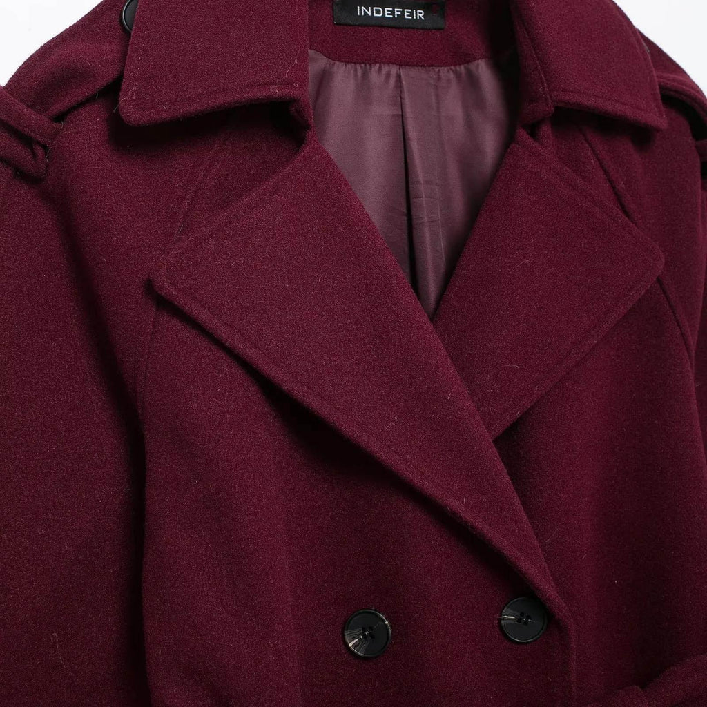 Shop Retro Loose Double-Breasted Trench Coat with Belt - ZA-Zola