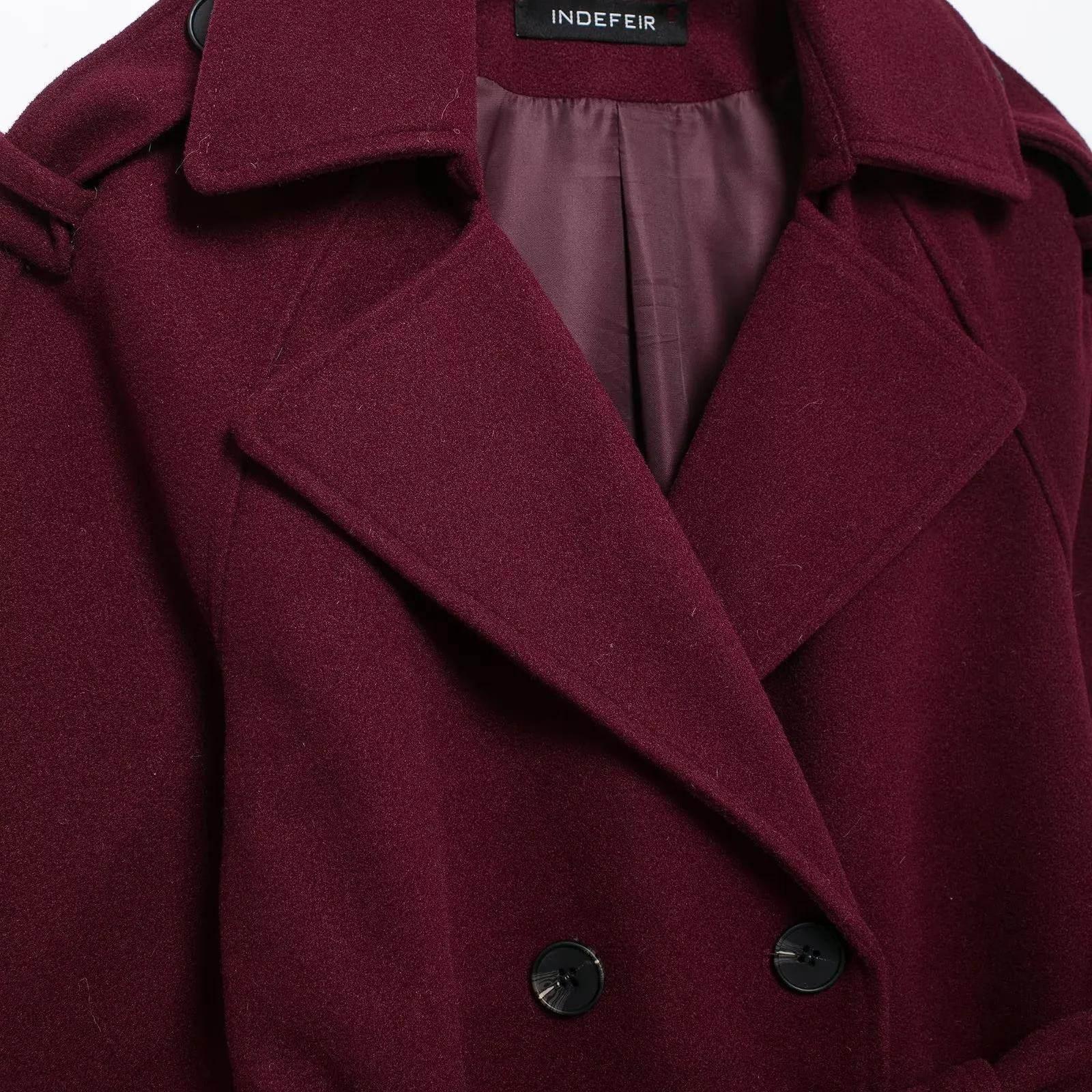 Shop Retro Loose Double-Breasted Trench Coat with Belt - ZA-Zola