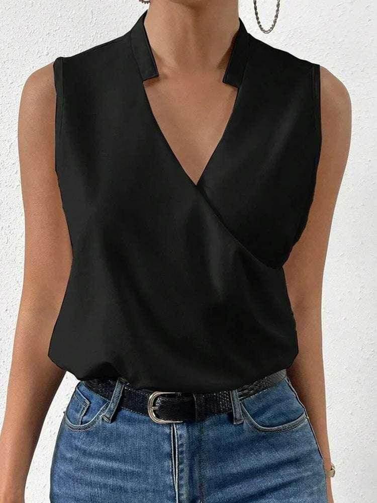Chic V-Neck Sleeveless Casual Top for Women - ZA-Zola