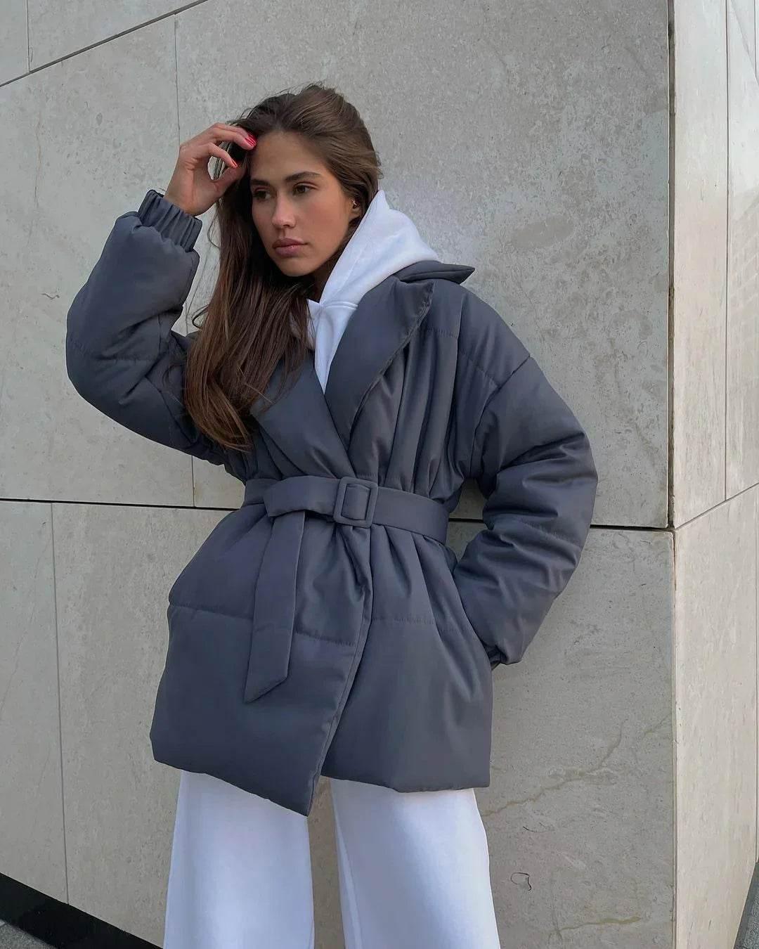 Winter Lapel Waisted Cotton Coat – Stylish Slim Overcoat | Buy Now! - ZA-Zola
