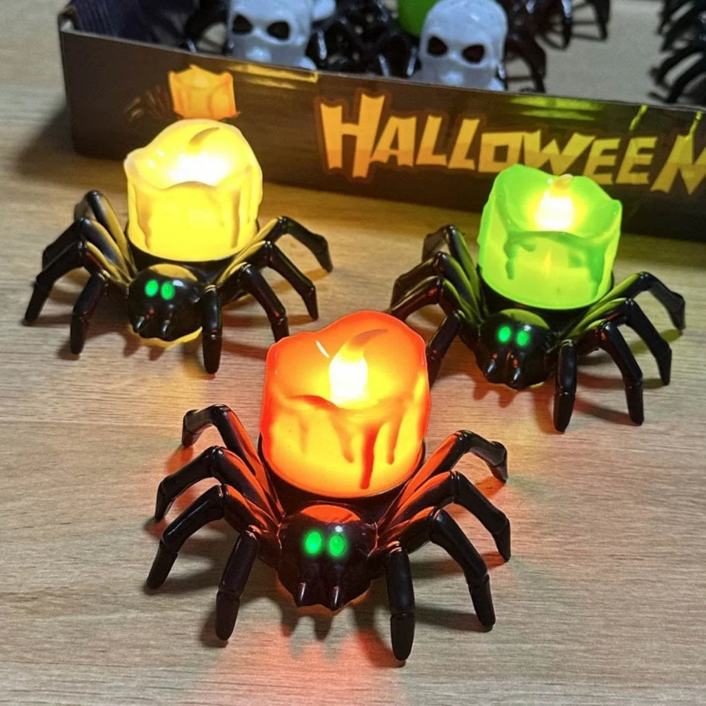 Halloween Pumpkin Spider Candle Light – Creepy Glow - ZA-Zola