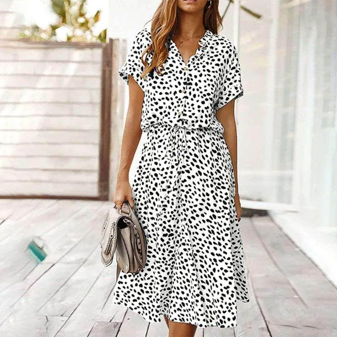 Printed Vacation Cake Skirt Maxi Dress - ZA-Zola