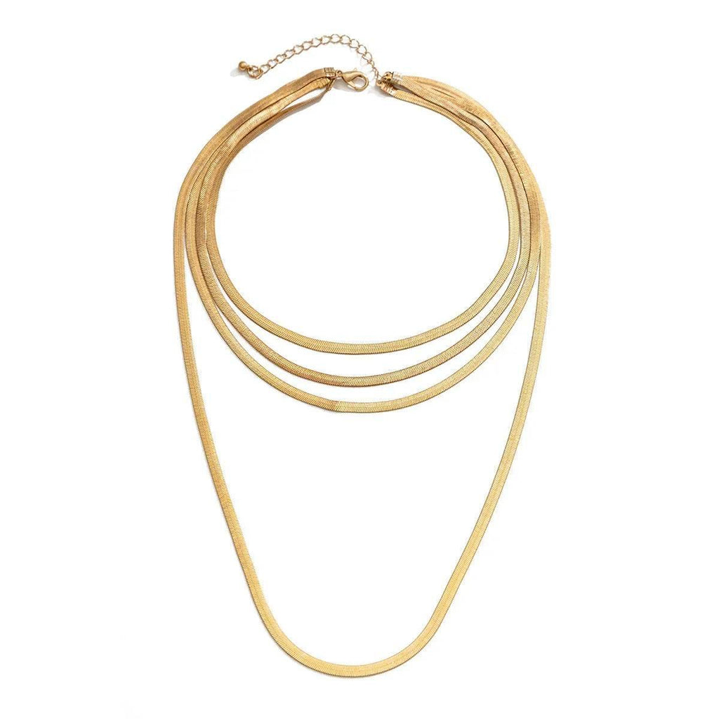 Flat Snake Bone Tassel Necklace – Multilayer Style - ZA-Zola