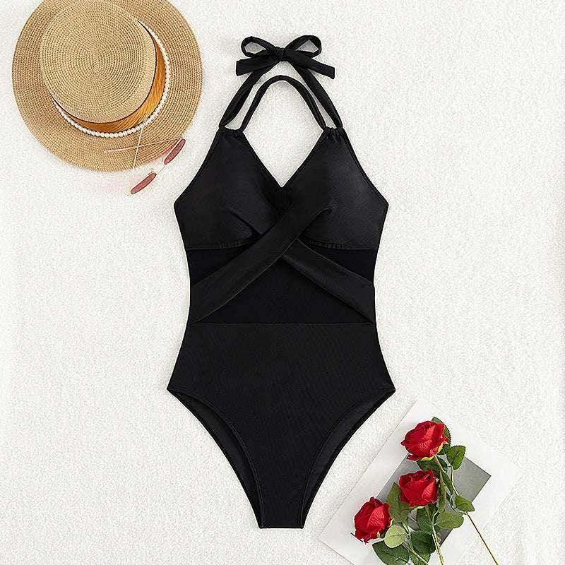 Stylish One-Piece Swimsuit - Solid Color for Women - ZA-Zola