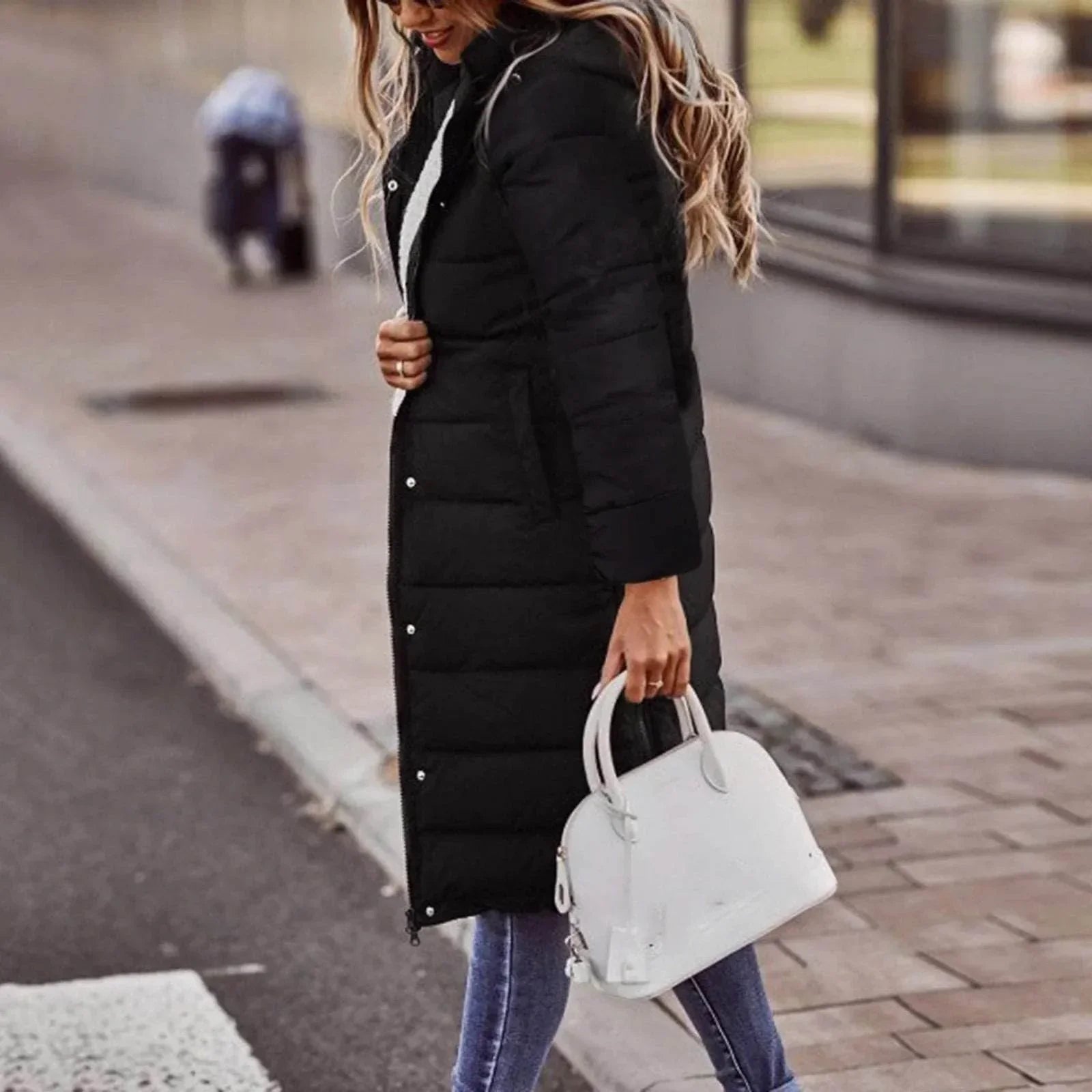 Hooded Single-Breasted Mid-Length Cotton Coat for Women - ZA-Zola
