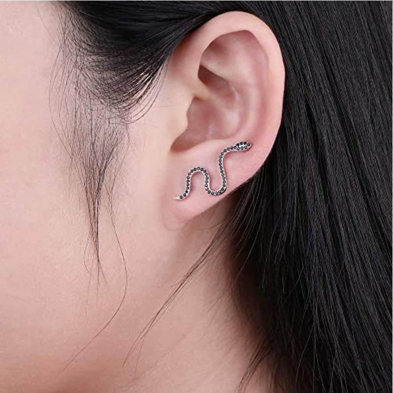Black Line Pattern Copper Earrings for Women - ZA-Zola