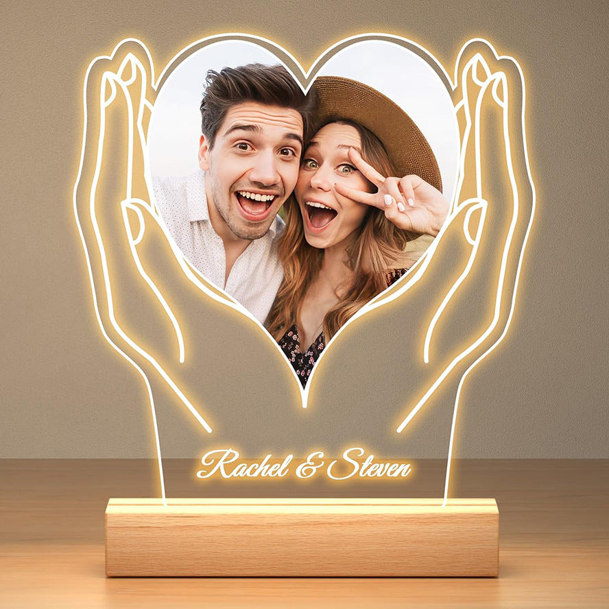 Valentine’s Day Night Light Acrylic Ornament | Personalized Photo Gift