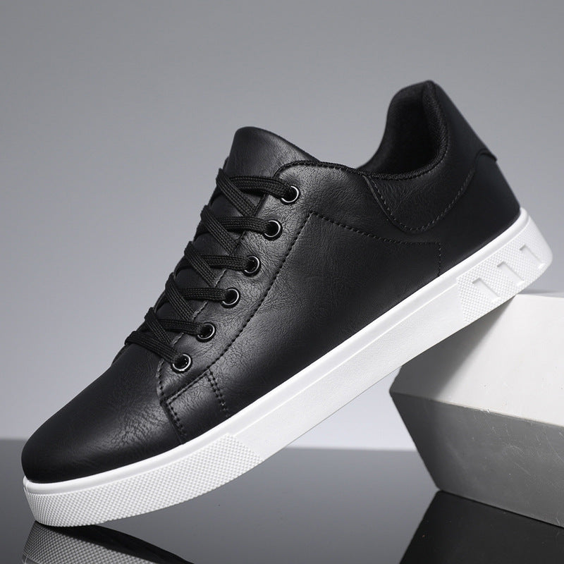 Men’s Fashion Lace-Up Casual Shoes PU Leather Comfortable Sneakers