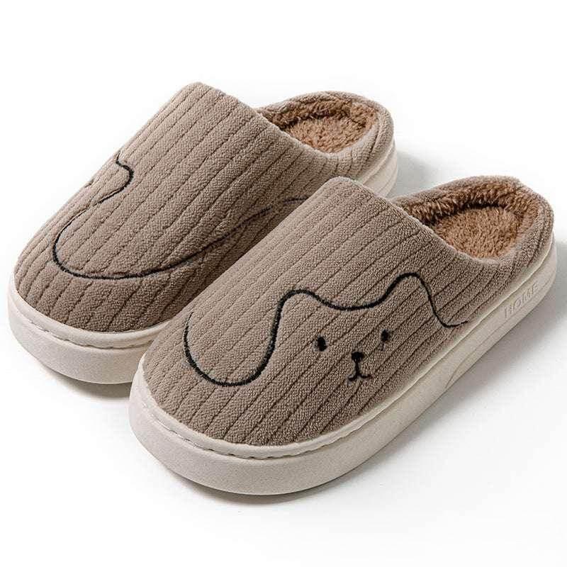Striped Cat Slippers – Cozy Plush Indoor Footwear - ZA-Zola