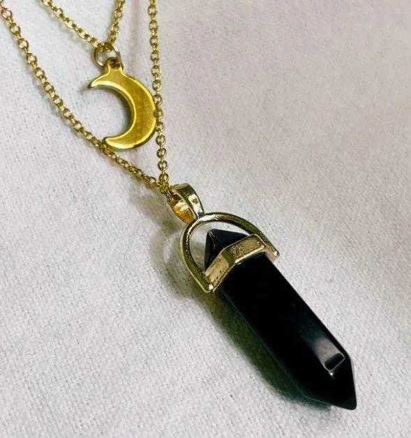 Moon Hexagonal Column Pendant Necklace – Women - ZA-Zola