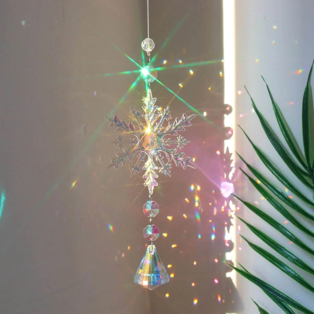 Christmas Crystal Sun Catcher Snowflake Pendant - ZA-Zola