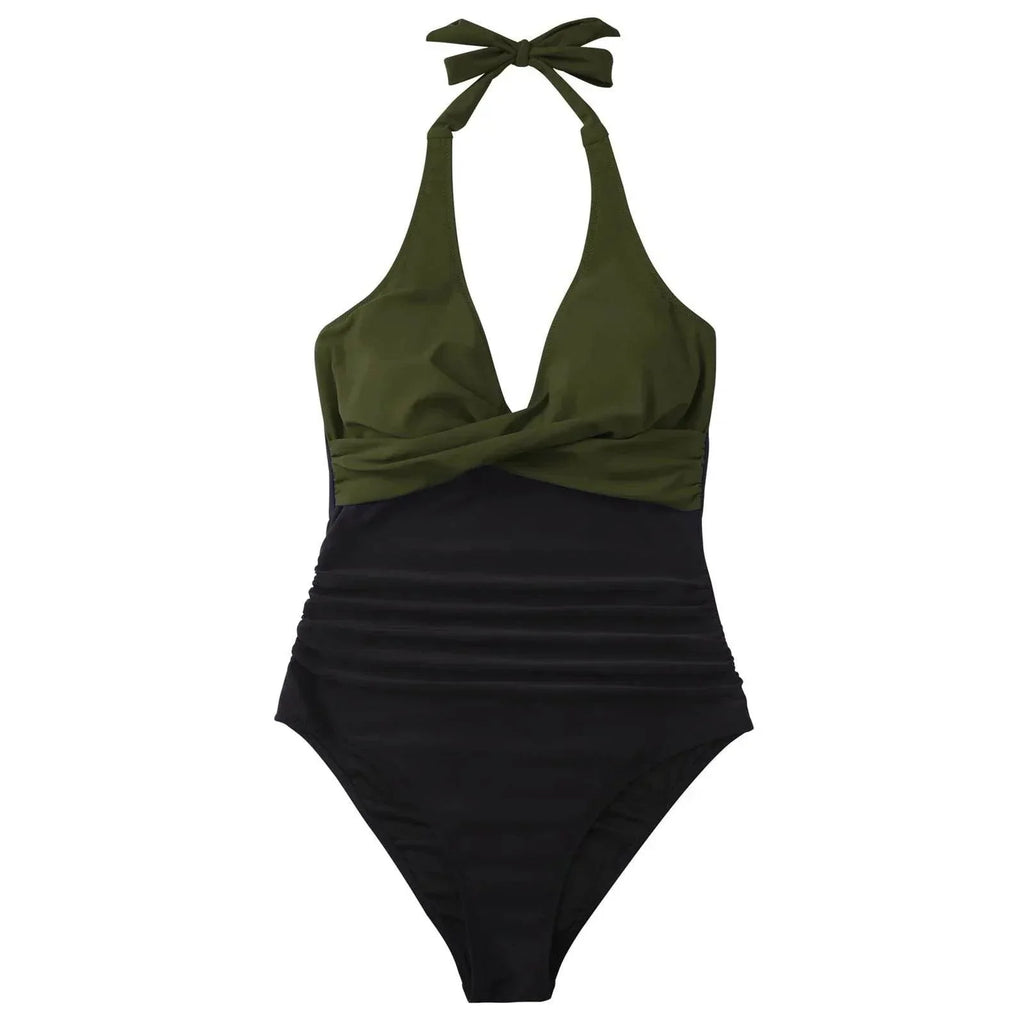 Women's Multicolor Backless Lace-up Sexy One-Piece Swimsuit - ZA-Zola