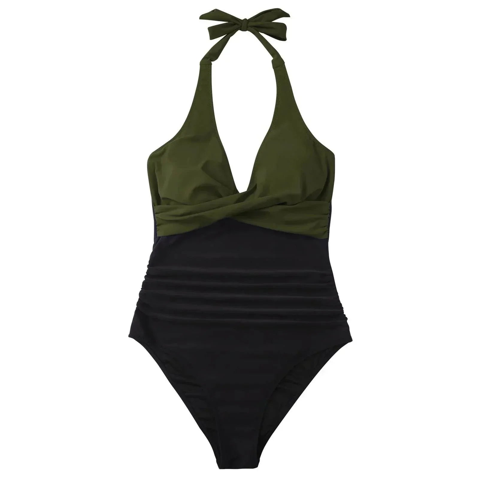 Women's Multicolor Backless Lace-up Sexy One-Piece Swimsuit - ZA-Zola