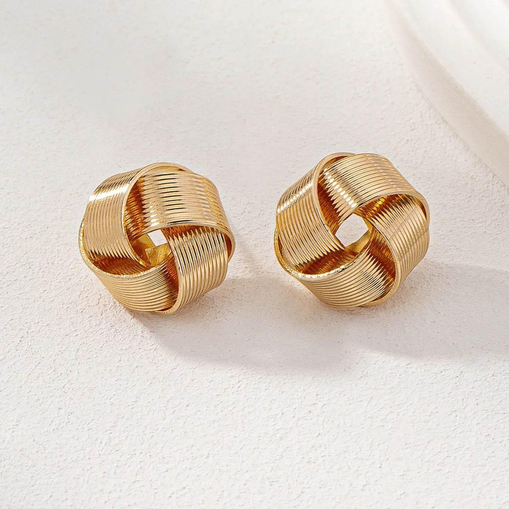 Gold Classic Cross Stud Earrings - European & American Style - ZA-Zola