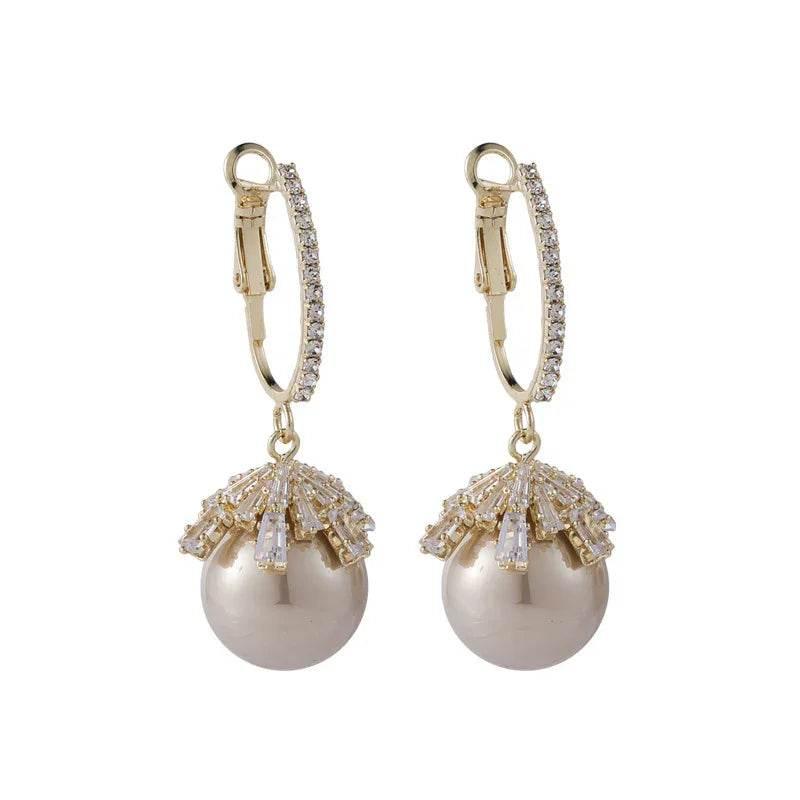French Pearl Drop Earrings with 925 Silver Needle - ZA-Zola
