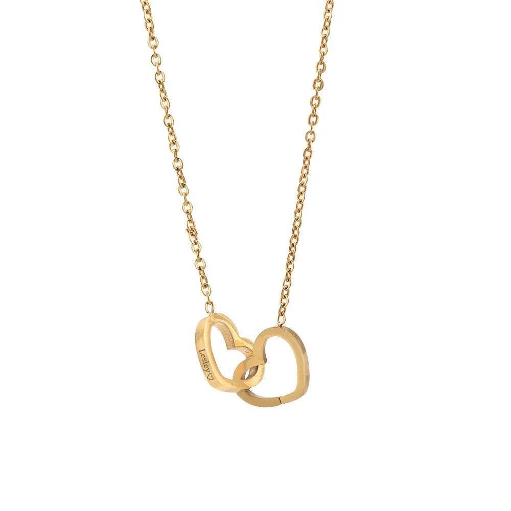 Custom Double Heart Name Necklace – Personalized Gift for Women - ZA-Zola