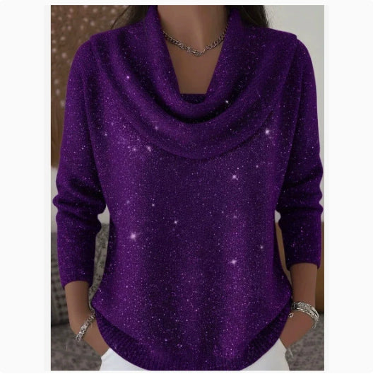 Soft Shine Round Neck Knit Sweater for Women