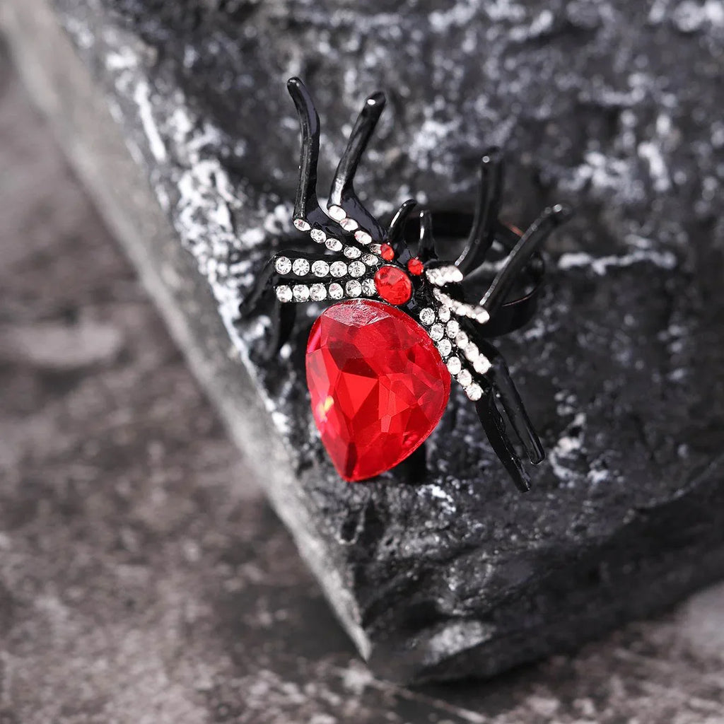 ZA-Zola Halloween Spider Rhinestone Ring Women - ZA-Zola