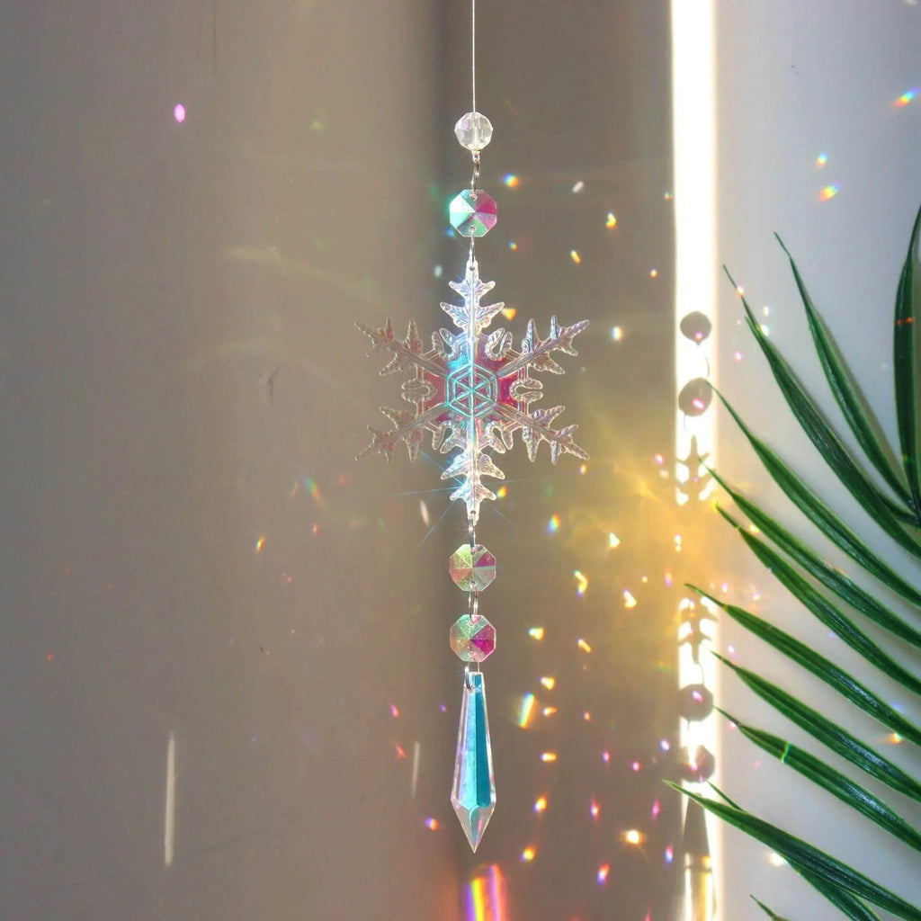 Christmas Crystal Sun Catcher Snowflake Pendant - ZA-Zola
