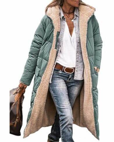 Winter Coat Women | Solid Color Hooded Long Cardigan - ZA-Zola