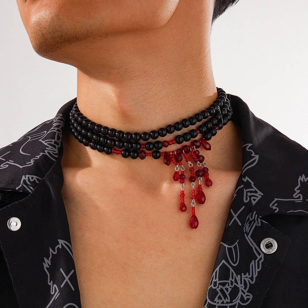 ZA-Zola Halloween Blood Drop Pearl Necklace - ZA-Zola