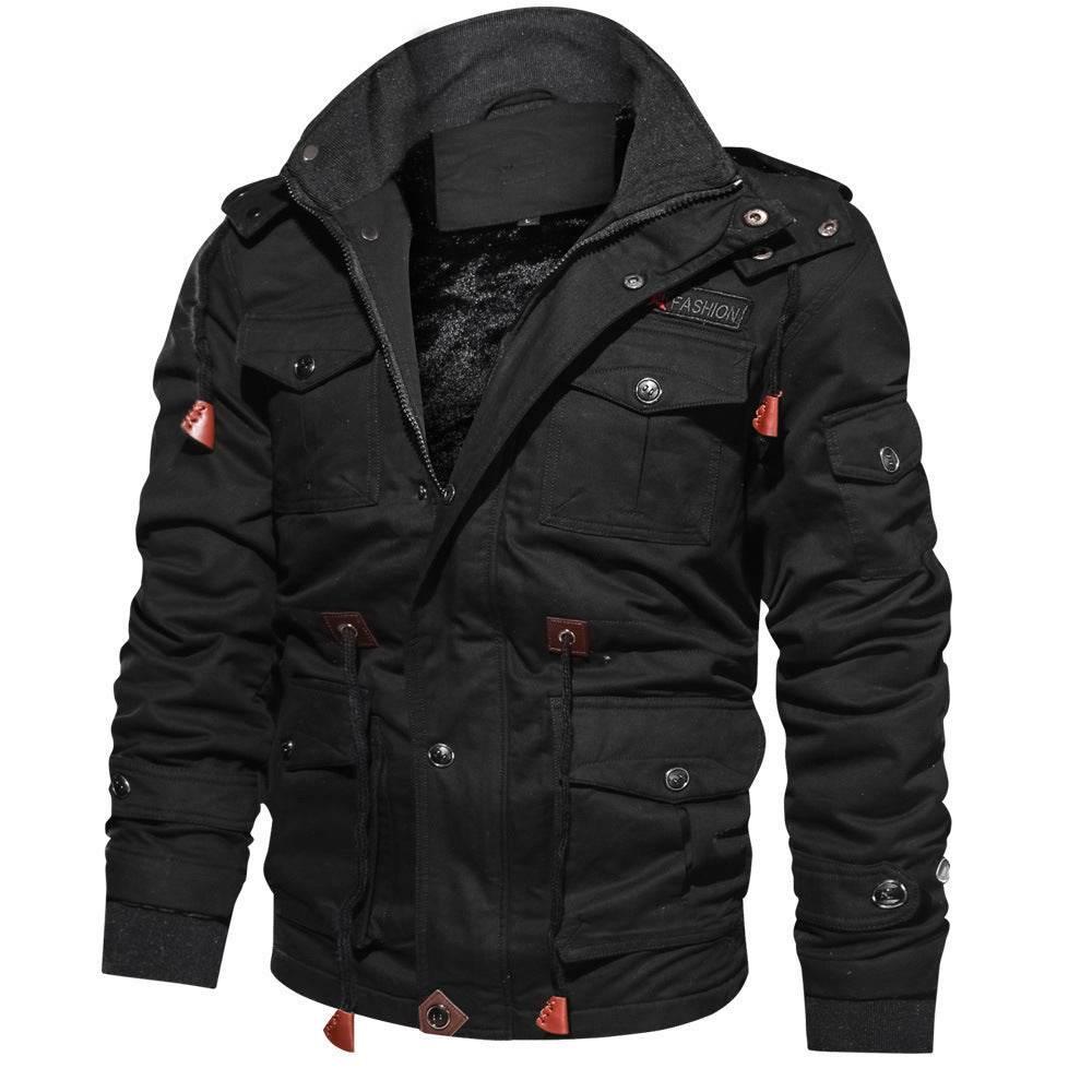 Men’s Winter Zip-up Coat | Warm Hooded Cargo Jacket - ZA-Zola