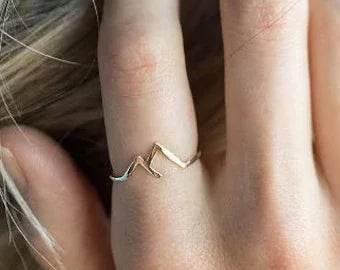 Mountain Shaped Copper Ring for Women - ZA-Zola