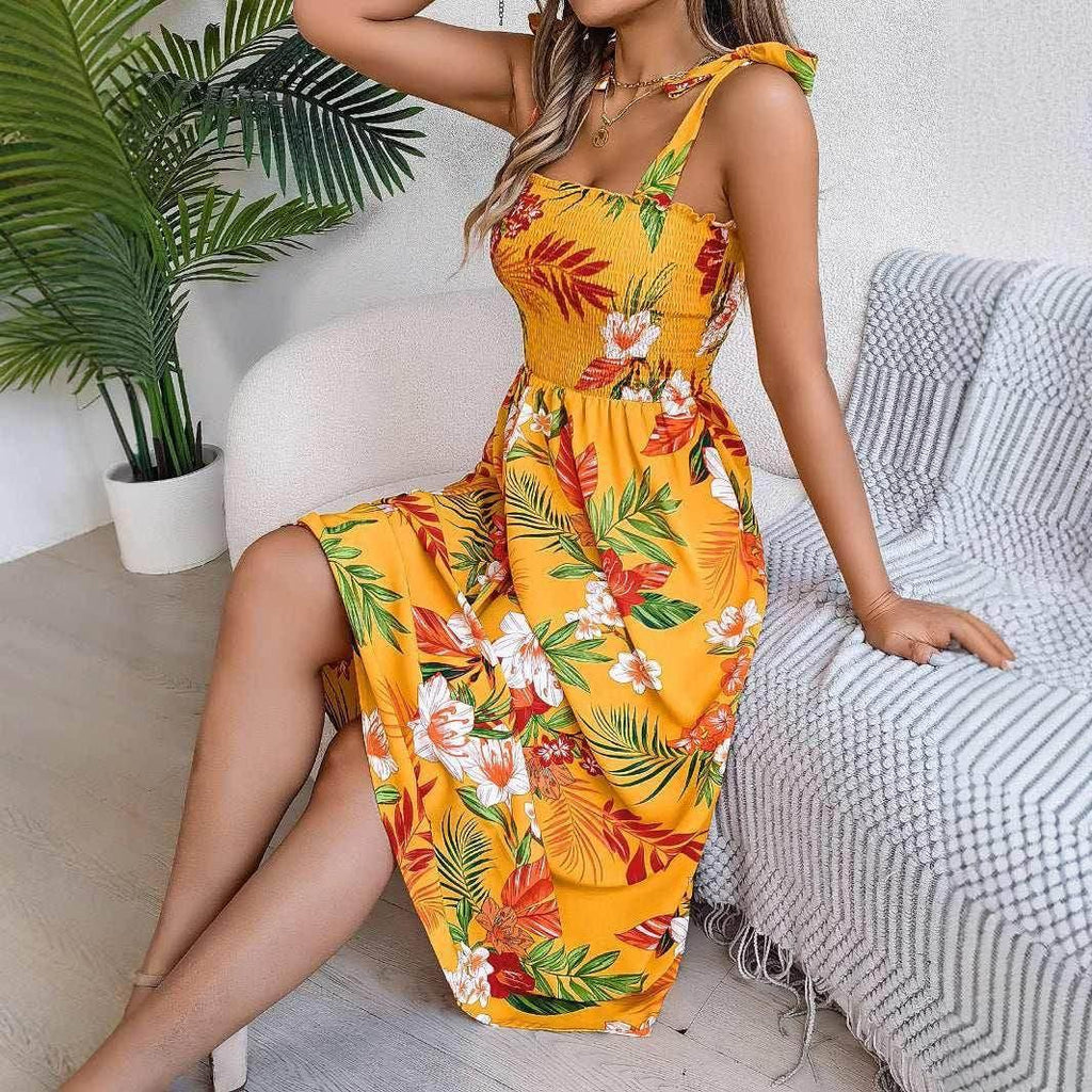 Floral Print Corset Dress – Summer Beach Holiday Look - ZA-Zola