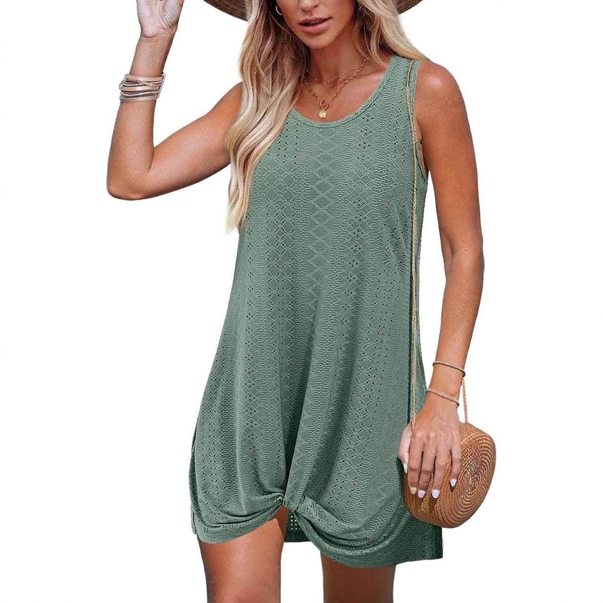 Hollow Out Sleeveless Beach Dress – S to XXL - ZA-Zola