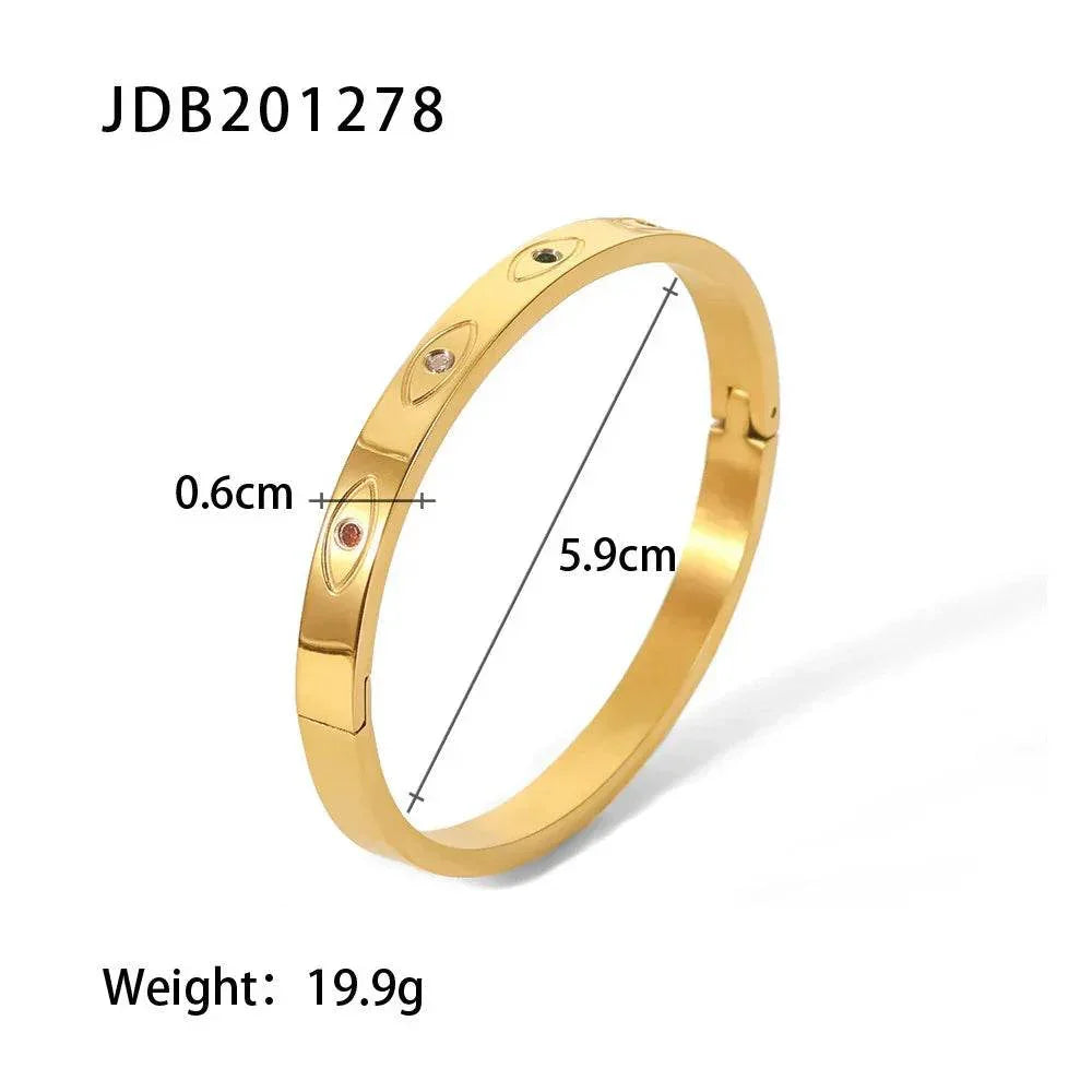 Gold-Plated Zirconia Bracelet – Stainless Steel Chic - ZA-Zola