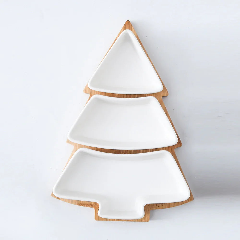 Christmas Tree Ceramic Snack Dish – Fruit & Candy Plate Decor - ZA-Zola