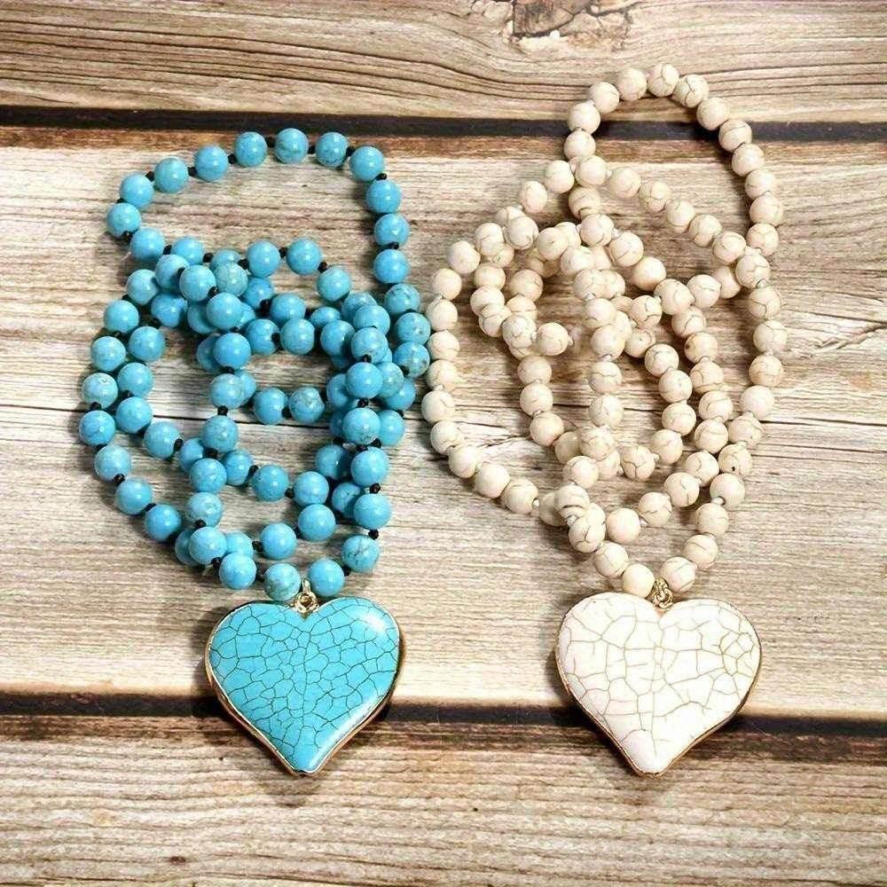 Boho Heart Beaded Necklace – Handmade & Ethnic - ZA-Zola